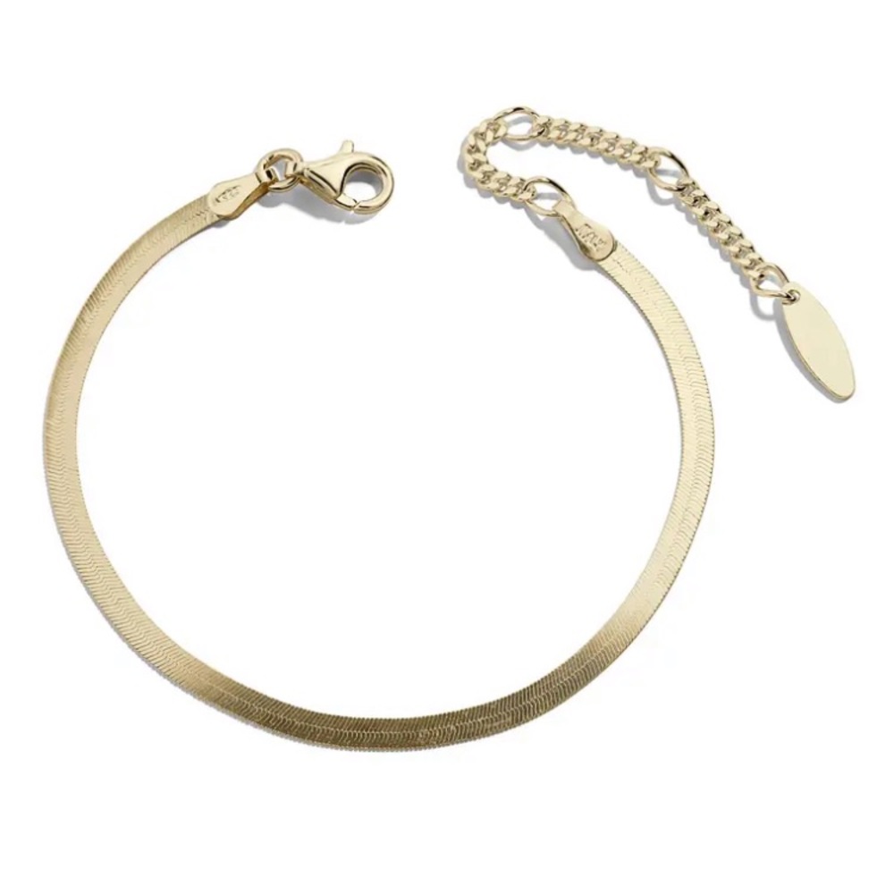 GOLD HERRINGBONE CHAIN BRACELET